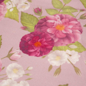 RÓŻANY OGRÓD / różowy - organický úplet single jersey s elastanem