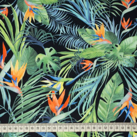 RAJSKÁ DŽUNGLE / černá - lycra pro plavky 240g