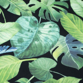 TROPICKÉ LISTY  vz. 2 / černá - lycra pro plavky 240g