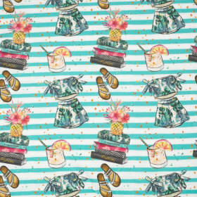 WAKACYJNA MODA / PASKI - organický úplet single jersey s elastanem 