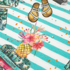 WAKACYJNA MODA / PASKI - organický úplet single jersey s elastanem 