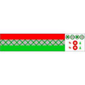 SLAVNOSTNÍ VĚNEC -  KOSTKA ZELENO ČERVENÁ / bílá - Sada šití