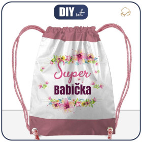 Sada batoh-pytel - SUPER BABIČKA / růžový