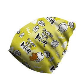 ČEPICE “Šmoulinka” - POTWORNIE FAJNY DZIECIAK / žlutá (ŠKOLNÍ KRESBY) / Velikost na výběr