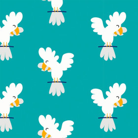 DŽUNGLE/ papoušci - bavlněná tkanina