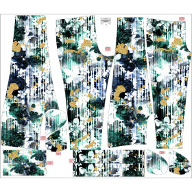 Dámské joggery (NOEMI) - FLORAL STRIPES VZ. 2 - Sada šití