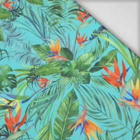 RAJSKÁ DŽUNGLE / azurová - lycra pro plavky 240g