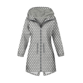 DÁMSKÁ BUNDA PARKA (ANNA) - PUNTÍKY BÍLÉ / šedivý - softshell
