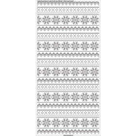 POLŠTÁŘ 45x45 - ALPSKÉ KVĚTY / šedé pruhy - Sada šití