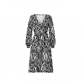 Zavinovací šaty (BIANCA) - ZEBRA / Černý a bílý - Sada šití