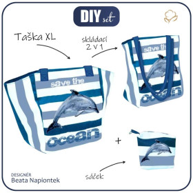 Taška XL s sáčkem 2 v 1 - DELFÍN (SAVE THE OCEAN)
