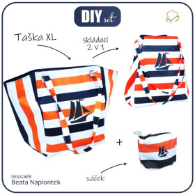 Taška XL s sáčkem 2 v 1 - TMAVĚ MODRÁ LOĎ