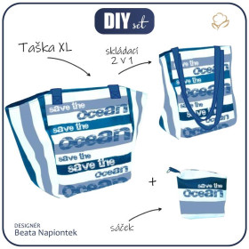 Taška XL s sáčkem 2 v 1 - TITULKY (SAVE THE OCEAN)