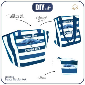 Taška XL s sáčkem 2 v 1 - VELRYBA (SAVE THE OCEAN)