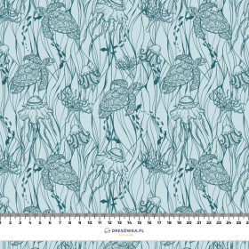 ŽELVY A MEDÚZY  (MODRÁ PLANETA) - organický úplet single jersey s elastanem 