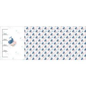 VELRYBA vz. 2 (POHÁDKOVÝ OCEÁN) - panoramic panel teplákovina (60cm x 155cm)