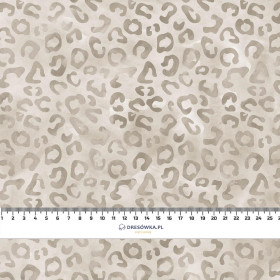 100cm SKVRNY / BÉŽOVÝ (SNĚŽNÍ LEOPARDI) - lycra 300g