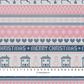 MERRY CHRISTMAS VZ. 2 (NORSKÉ VZORY) - Hydrofobní česaná teplákovina