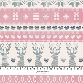 NOSRKÝ MIX VZ. 1 (NORSKÉ VZORY) - teplákovina počesaná s elastanem ITY