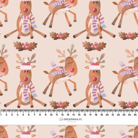 SOBI / DUBOVÉ LISTÍ (VÁNOČNÍ SOBI) - teplákovina počesaná s elastanem ITY