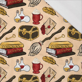 KOUZELNÝ MIX VZ. 3 (KOUZELNÁ ŠKOLA) / béžová - organický úplet single jersey s elastanem 