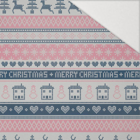 MERRY CHRISTMAS VZ. 2 (NORSKÉ VZORY) - Hydrofobní česaná teplákovina