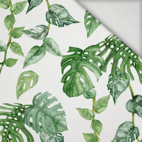 TROPICKÉ LISTI MIX vz. 2 / bílý (JUNGLE) - lycra pro plavky 240g