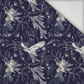 ZIMNÍ SOVY / tmavě (ZIMA V PARKU) - lycra 300g