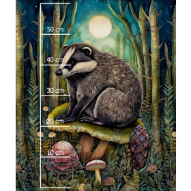 BOHO BADGER - panel (60cm x 50cm) teplákovina počesaná s elastanem ITY