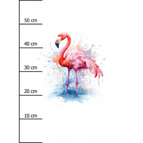 WATERCOLOR FLAMINGO - Paneel (60cm x 50cm) Voděodolná tkanina Oxford