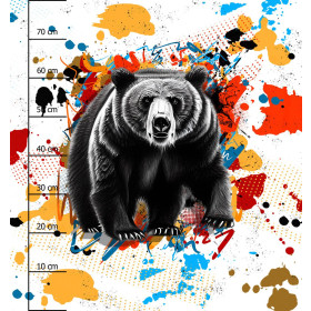BEAR / SPECKS - Panel (75cm x 80cm) teplákovina počesaná s elastanem ITY