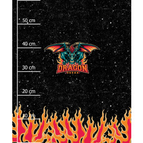 DRAGON VZ. 1 / černá - panel (60cm x 50cm) teplákovina s elastanem ITY