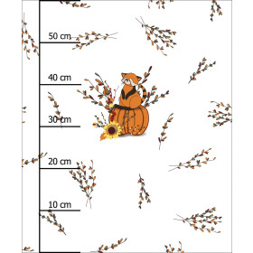 PANDA ČERVENÁ NA DÝNĚ (PODZIM ČERVENÉ PANDY) - panel (60cm x 50cm) teplákovina