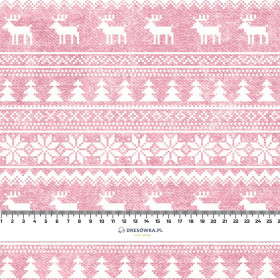 SOBI VZ.2 / ACID WASH RŮŽOVĚ KŘEMENNÁ - teplákovina počesaná s elastanem ITY