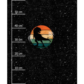 TYRANOSAURUS / černá - panel (60cm x 50cm) SINGLE JERSEY ITY