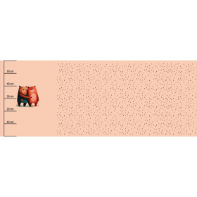 BEARS IN LOVE 1 - panoramic panel teplákovina počesaná s elastanem ITY (60cm x 155cm)
