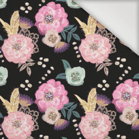 KVĚTY A ZLATÁ PÍRKA vz. 2 / černá - šusťákovina