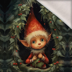 VINTAGE CHRISTMAS ELF - panel (60cm x 50cm) teplákovina počesaná s elastanem ITY
