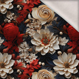 VIBRANT FLOWERS VZ. 1 - teplákovina počesaná s elastanem ITY