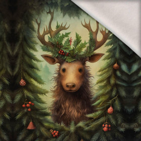 VINTAGE CHRISTMAS REINDEER VZ. 2 - panel (60cm x 50cm) teplákovina počesaná s elastanem ITY