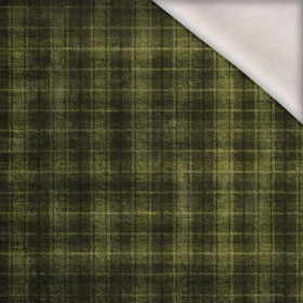 PODZIMNÍ KOSTKA / zelená (BARVY PODZIMU) - teplákovina počesaná s elastanem ITY