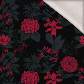 KVĚTINY / viva magenta - teplákovina počesaná s elastanem ITY