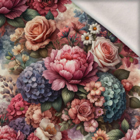 FLOWERS VZ. 2 - teplákovina počesaná s elastanem ITY