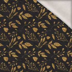 LISTY vz. 11 (zlatá) / černá - teplákovina počesaná s elastanem ITY