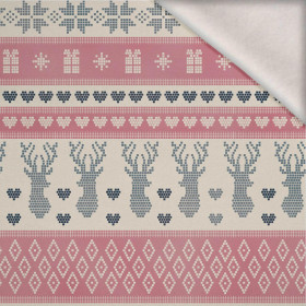 NOSRKÝ MIX VZ. 1 (NORSKÉ VZORY) - teplákovina počesaná s elastanem ITY