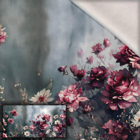 VINTAGE FLOWERS Vz. 4 - Paneel (80cm x 155cm) teplákovina počesaná s elastanem ITY