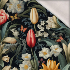 SPRING FLOWERS VZ. 2 - teplákovina počesaná s elastanem ITY