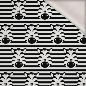 ZEBRY / bílý - teplákovina počesaná s elastanem ITY