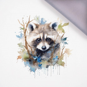 WATERCOLOR RACCOON vz. 1 - panel, softshell (60cm x 50cm)