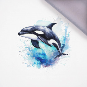 WATERCOLOR WHALE - panel, softshell (60cm x 50cm)